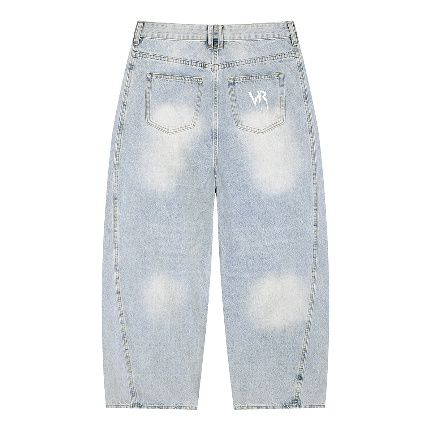 VELORIX" Men's Vintage Wash Sunfade Barrel Leg Jeans