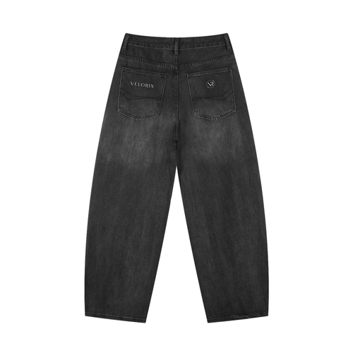 VELORIX" Men's Sunfade Vintage Wash Barrel Leg Jeans