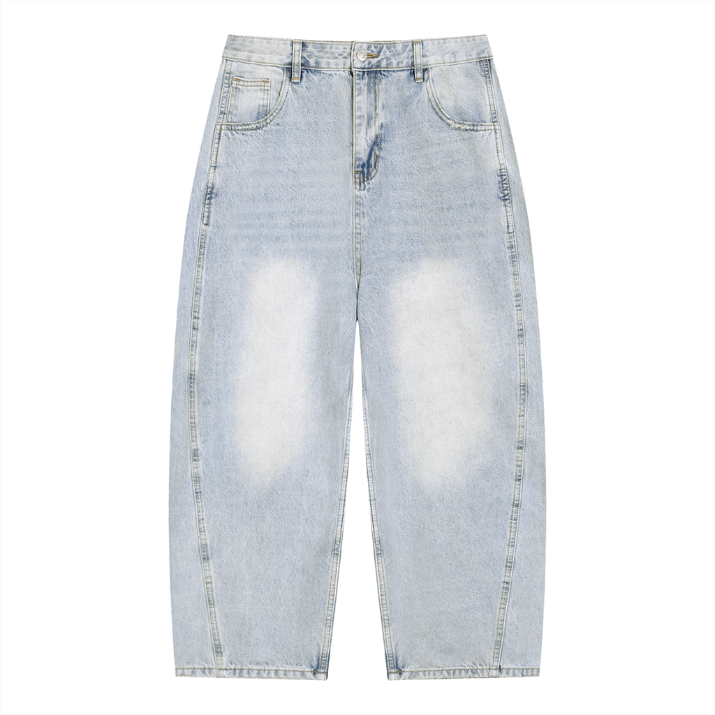 VELORIX" Men's Vintage Wash Sunfade Barrel Leg Jeans